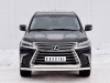Защита переднего бампера d63 секция-75х42 дуга LEXUS LX450d-LX570 2015 (кроме F-Sport)