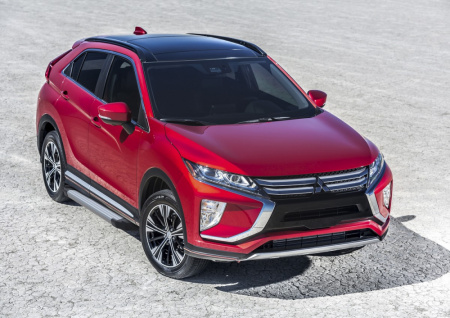 Пороги алюминиевые Rival "Silver"  для Mitsubishi Eclipse Cross 2018-