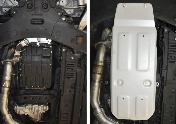 Фото Защита КПП Rival для Infiniti QX70 2013-н.в., алюминий 4 мм, с крепежом, 333.2402.1