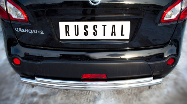 Фото Защита заднего бампера d63/42 (дуга) NISSAN Qashqai+2 2010-2013