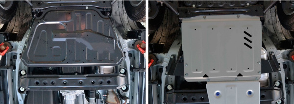 Фото Защита РК Rival для Mitsubishi Pajero IV 2006-2011 2011-н.в., алюминий 4 мм, с крепежом, 333.4011.3