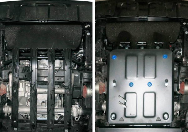 Фото Защита картера Rival для Volkswagen Amarok 2016-н.в., алюминий 4 мм, с крепежом, 333.5851.1