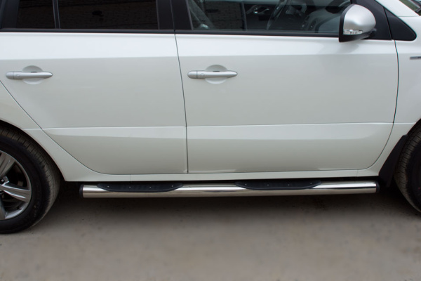 Фото Пороги труба d76 с накладками (вариант 2) RENAULT Koleos 2012-2016