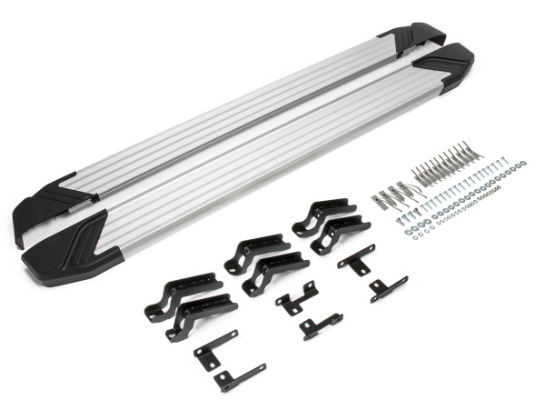 Фото Пороги алюминиевые Rival "Silver" для Haval F7 2019-н.в./F7x 2019-н.в.