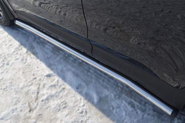 Фото Пороги труба d63 (вариант 2) HYUNDAI Santa Fe 2012-2015