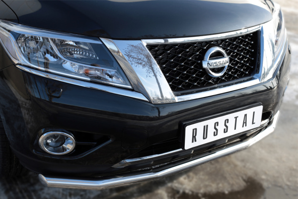 Фото Защита переднего бампера d63 (секции) NISSAN Pathfinder 2014-