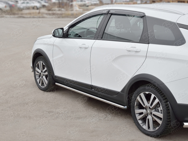 Фото Пороги труба d42 (вариант 3) LADA VESTA SW CROSS 2017-