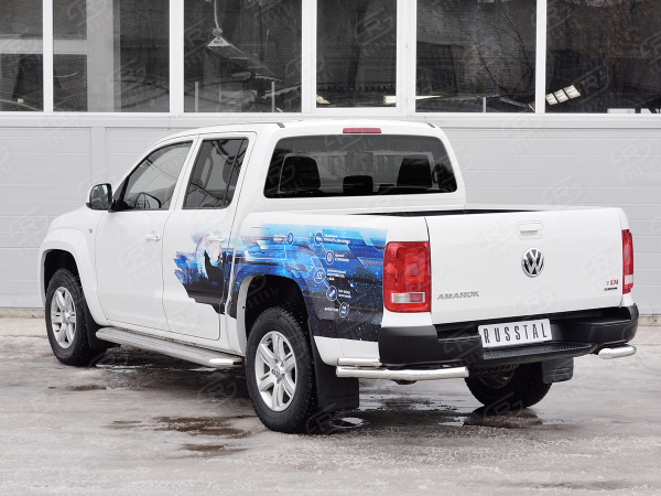 Фото Защита заднего бампера уголки d63 секции-d42 секции VOLKSWAGEN AMAROK 2016-