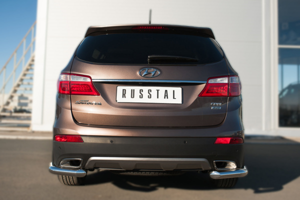 Фото Защита заднего бампера уголки d63(секции) HYUNDAI SANTA FE GRAND 2014-2015