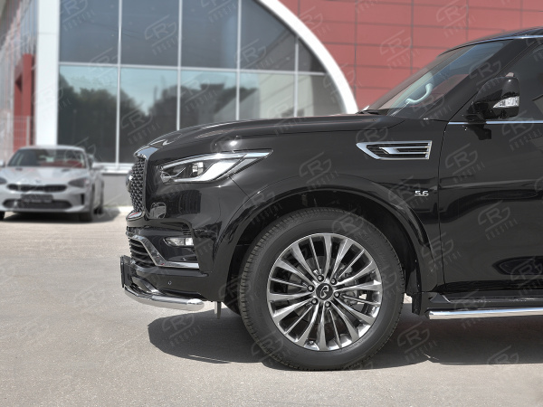 Фото Защита переднего бампера d63 секции INFINITI QX80 2018-