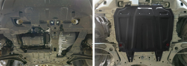 Фото Защита картера и КПП АвтоБроня (увеличенная) для Citroen C-Crosser 2007-2013