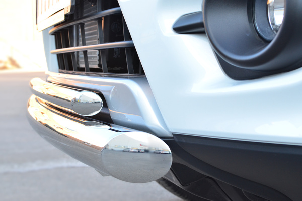 Фото Защита переднего бампера d76 (дуга) d42 (дуга) MITSUBISHI Pajero Sport 2013-2015