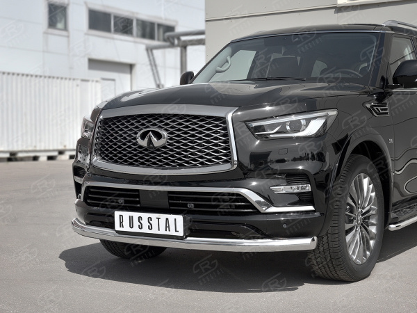 Фото Защита переднего бампера d76 секции INFINITI QX80 2018-