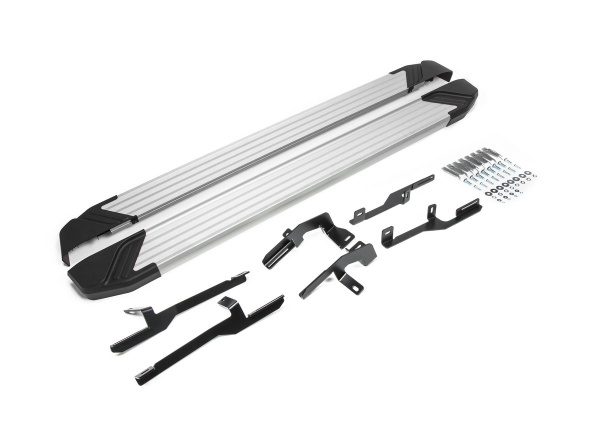 Фото Пороги алюминиевые Rival "Silver" для Kia Sportage 2016-