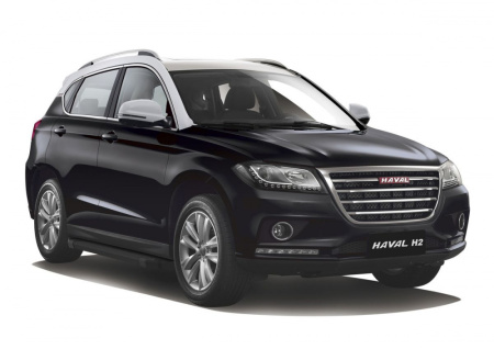 Пороги алюминиевые Rival "Black" для Haval H2 2014-