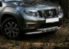Фото Защита переднего бампера d57+d42 с профильной защитой картера Nissan Terrano 2014-