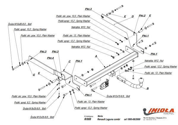 фото Фаркоп Imiola для Renault Laguna I универсал 1995-2000