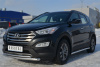 Фото Защита переднего бампера d63/42 (дуга) HYUNDAI Santa Fe 2012-2015