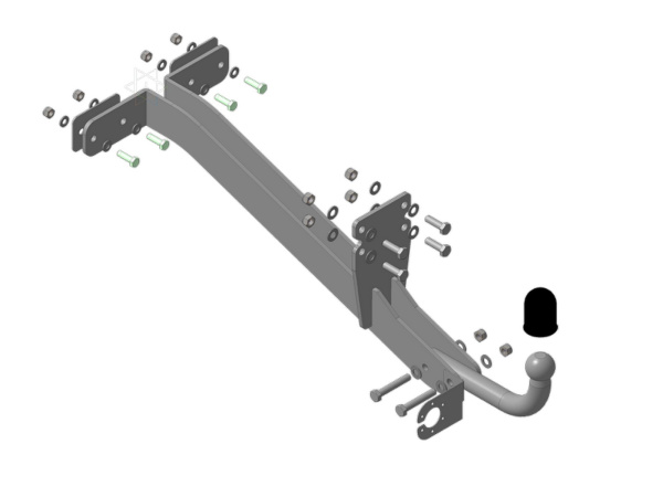 фото Фаркоп Мотодор с оцинкованным шаром на UAZ Patriot 2005-2016