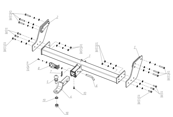 Фаркоп BERG «быстросъемный под квадрат» для Great Wall Wingle 7 (2018-2023)