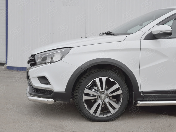 Фото Защита переднего бампера d63 секции LADA VESTA SW CROSS 2017-