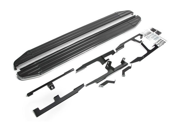 Фото Пороги алюминиевые Rival "Premium" для Audi Q7 2015-