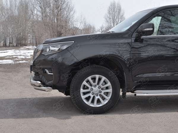 Фото Защита переднего бампера d76 секции-d76 уголки+клыки TOYOTA LC PRADO 150 2017-