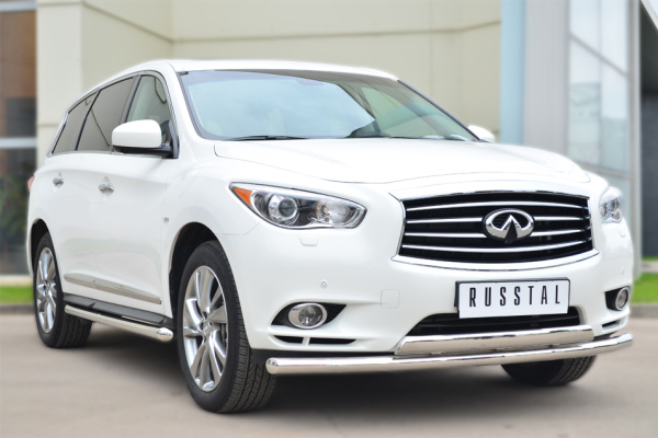 Фото Защита переднего бампера d63 (секции) 75х42 (дуга) INFINITI JX35-QX60 2013-2016