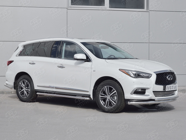 Фото Защита переднего бампера d63 дуга-d42 дуга INFINITI QX60 2016-