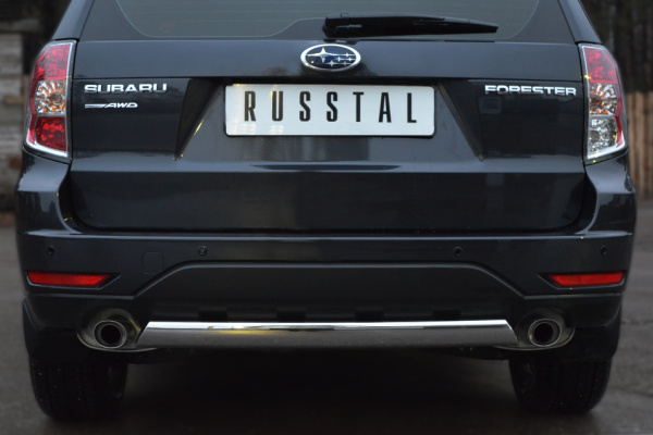 Фото Защита заднего бампера d75х42 овал SUBARU Forester 2008-2012