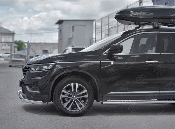 Фото Защита переднего бампера d63 секции-d75х42 дуга RENAULT KOLEOS 2017-