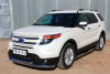 Пороги труба d76 с накладкой (вариант 3) FORD EXPLORER 2012-2016