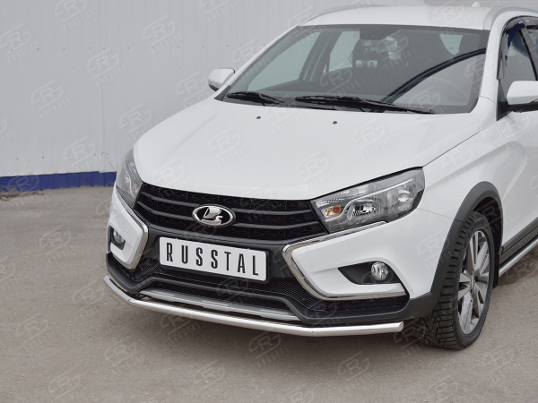 Фото Защита переднего бампера d42 секции LADA VESTA SW CROSS 2017-