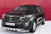 Фото Защита переднего бампера d63дуга-d63 уголки+клыки KIA SORENTO PRIME CRDI 2015-2018