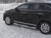 Пороги труба d76 с накладкой (вариант 2) KIA SORENTO PRIME 2018-
