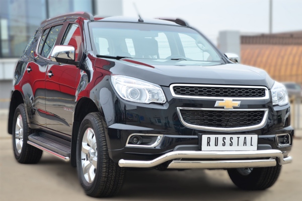 Фото Защита переднего бампера d63 (волна) 75х42 (дуга) CHEVROLET Trailblazer 2012-