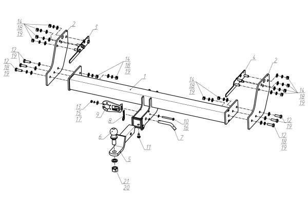 Фаркоп BERG «быстросъемный под квадрат» для Great Wall Poer King Kong I (2022-)