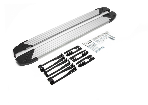 Фото Пороги алюминиевые Rival "Silver" для Subaru Forester 2013-2015-