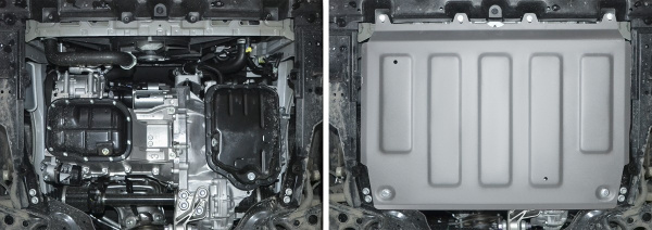 Фото Защита картера и КПП Rival для Toyota Corolla E210 2018-н.в., алюминий 4 мм, с крепежом, 333.9530.1