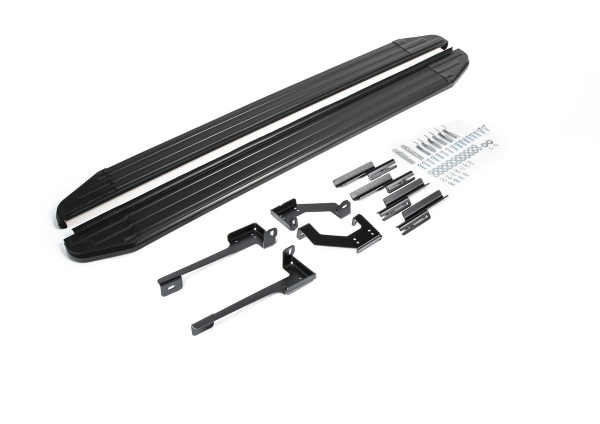 Фото Пороги алюминиевые Rival "Premium-Black" для Hyundai Creta 2016-