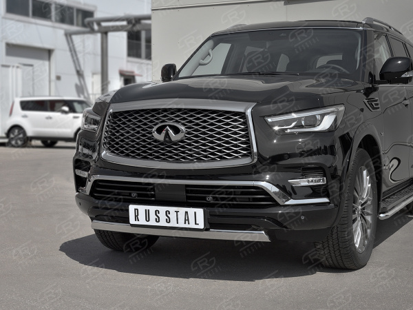 Фото Защита переднего бампера d75х42 дуга INFINITI QX80 2018-