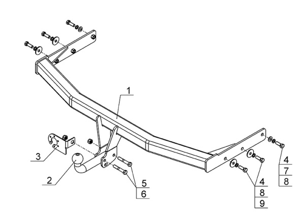 Фаркоп AvtoS для Haval H5 (2020-2021)