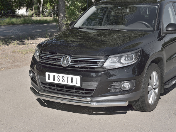 Фото Защита переднего бампера d63 секции-d42 дуга VOLKSWAGEN Tiguan Sport & Style 2011-2016