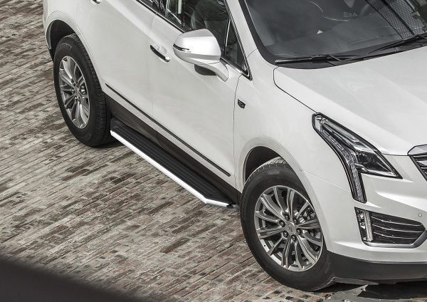 Фото Пороги алюминиевые Rival "Premium" для Cadillac XT5 2017-