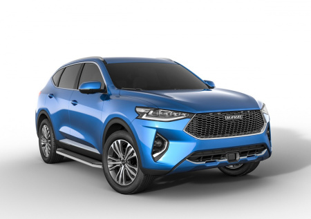 Пороги алюминиевые Rival "Premium" для Haval F7 2019-н.в./F7x 2019-н.в.