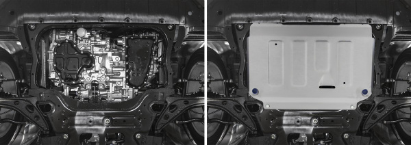 Фото Защита картера и КПП Rival для Infiniti QX50 2018-н.в., алюминий 4 мм, с крепежом, 333.2421.1