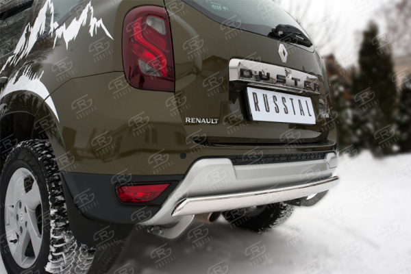 Фото Защита заднего бампера d75х42 (дуга) RENAULT Duster 2015-