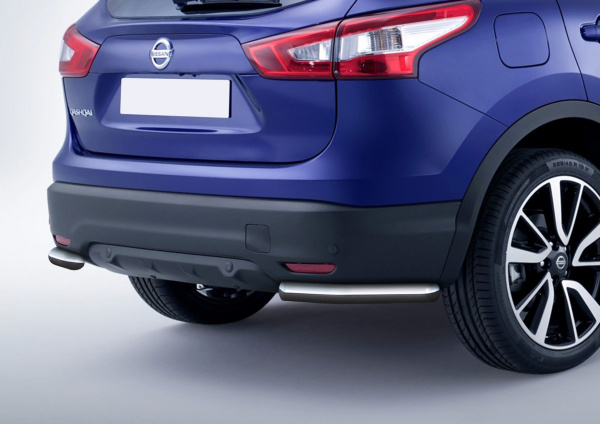 Фото Защита заднего бампера d57 уголки Nissan Qashqai 2013-