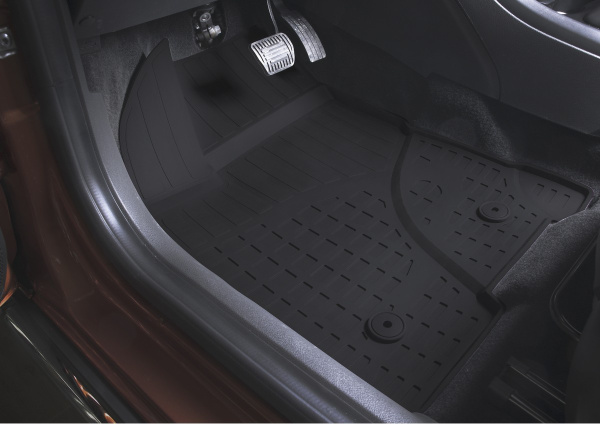 Коврики салона литьевые Rival для Lada Vesta седан 2015-н.в., резина, с крепежом, с перемычкой, 5 шт., 66002002