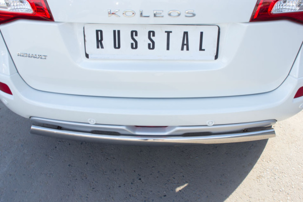 Фото Защита заднего бампера d75х42 овал RENAULT Koleos 2012-2016